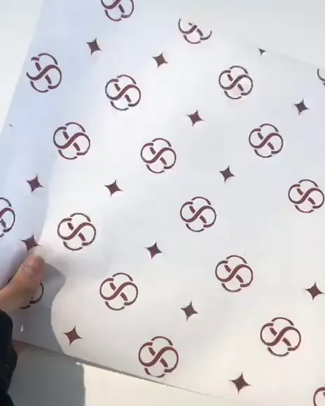Papel seda estampado com a marca